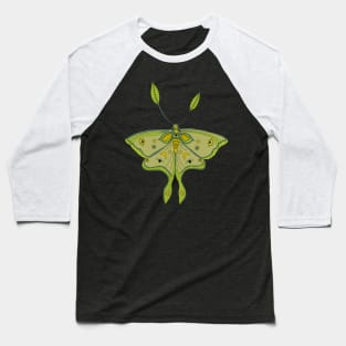 Lucky Green Luna Moth Baseball T-Shirt